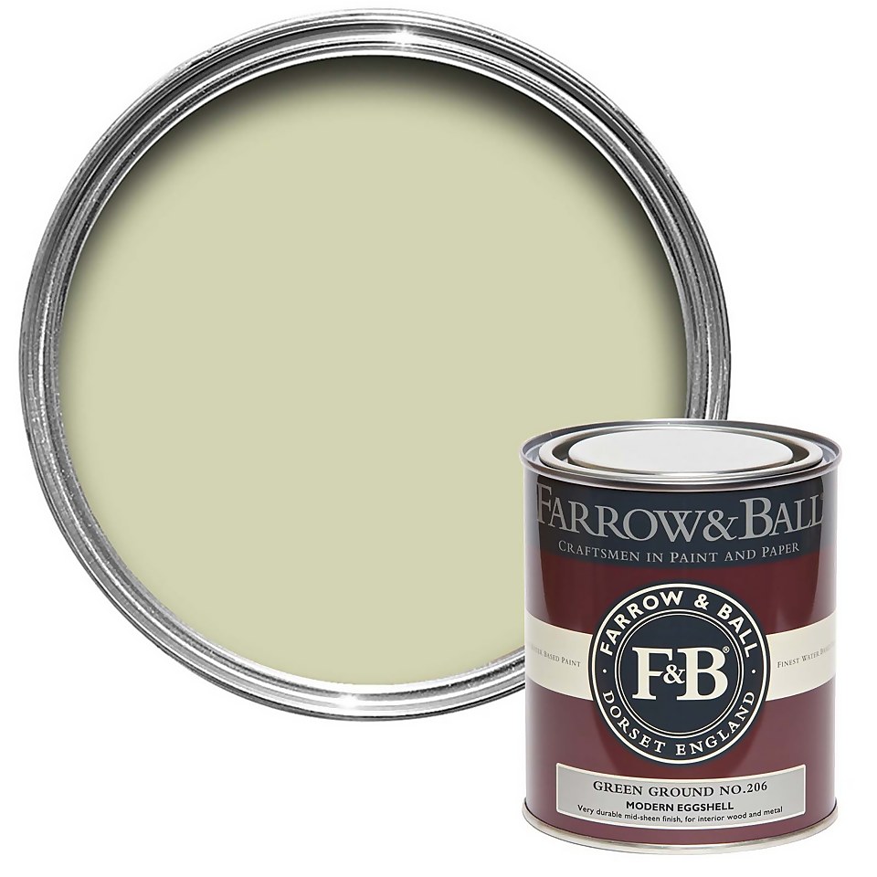 Farrow & Ball Modern Eggshell Paint Green Ground No.206 - 750ml