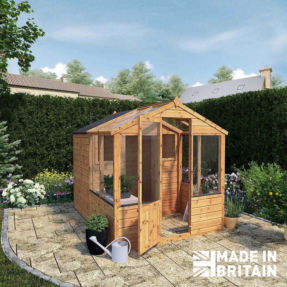 Mercia 8 x 6ft Traditional Apex Combi Greenhouse and Shed