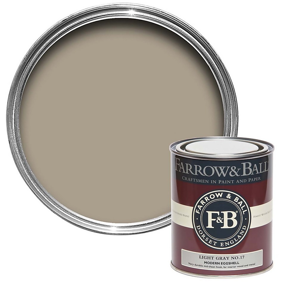 Farrow & Ball Modern Eggshell Paint Light Gray No.17 - 750ml