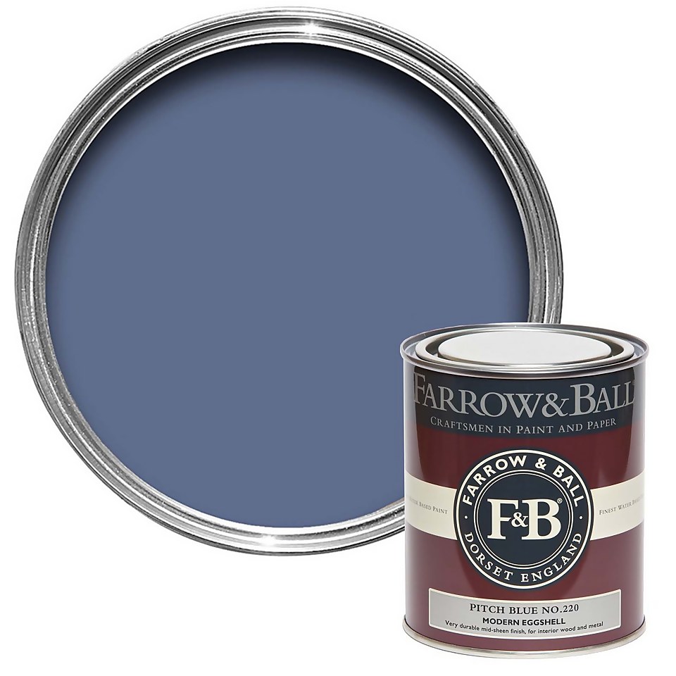 Farrow & Ball Modern Eggshell Paint Pitch Blue No.220 - 750ml