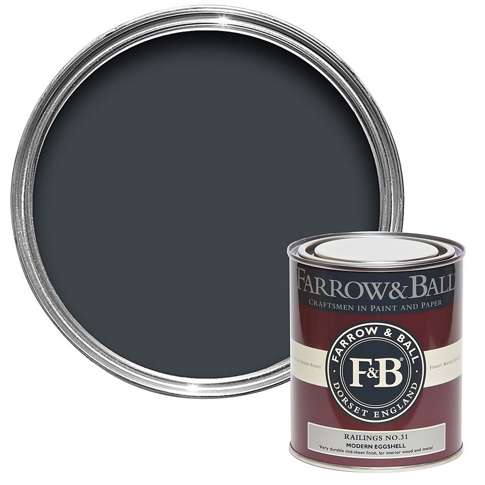 Farrow & Ball Modern Eggshell Paint Railings No.31 - 750ml