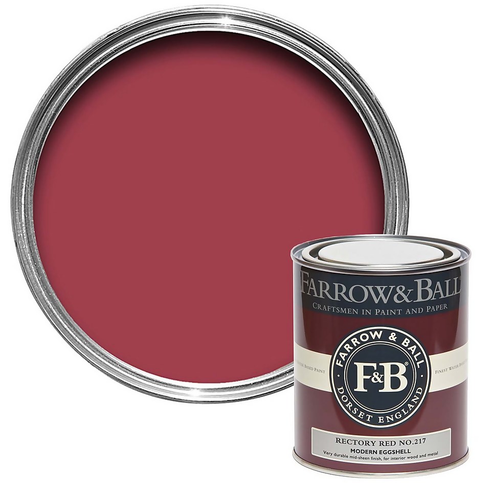 Farrow & Ball Modern Eggshell Paint Rectory Red No.217 - 750ml