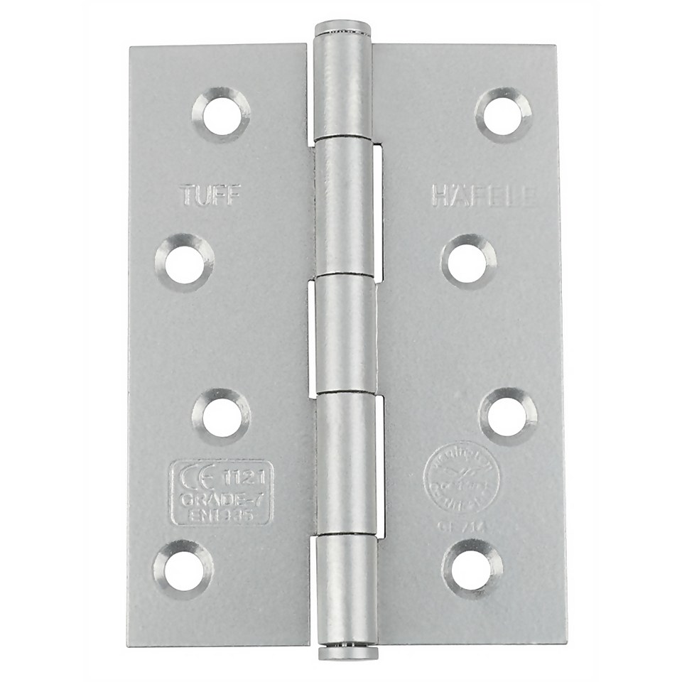 CE7 Button Tip Butt Hinge - Galvanised Silver - 100 x 71mm - 2 Pack