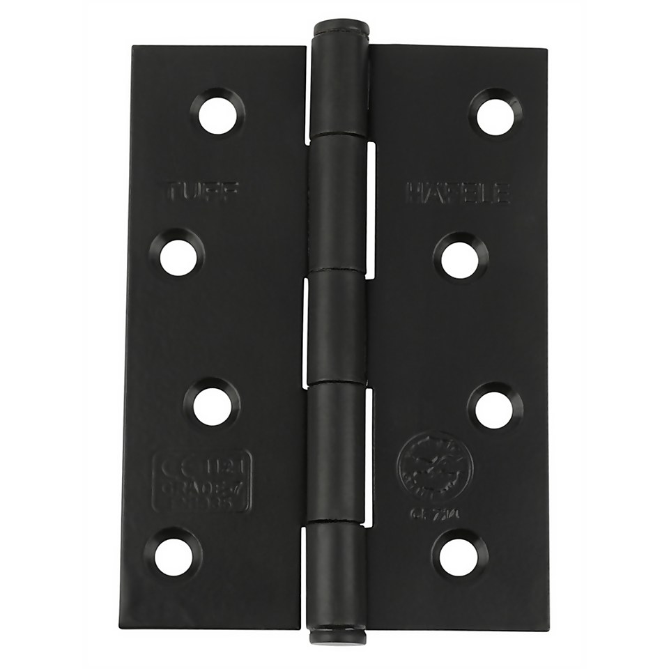 CE7 Button Tip Butt Hinge - Black Epoxy - 100 x 71mm - 2 Pack