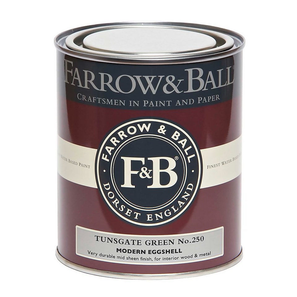 Farrow & Ball Modern Eggshell Paint Archive Collection: Tunsgate Green No.250 - 750ml