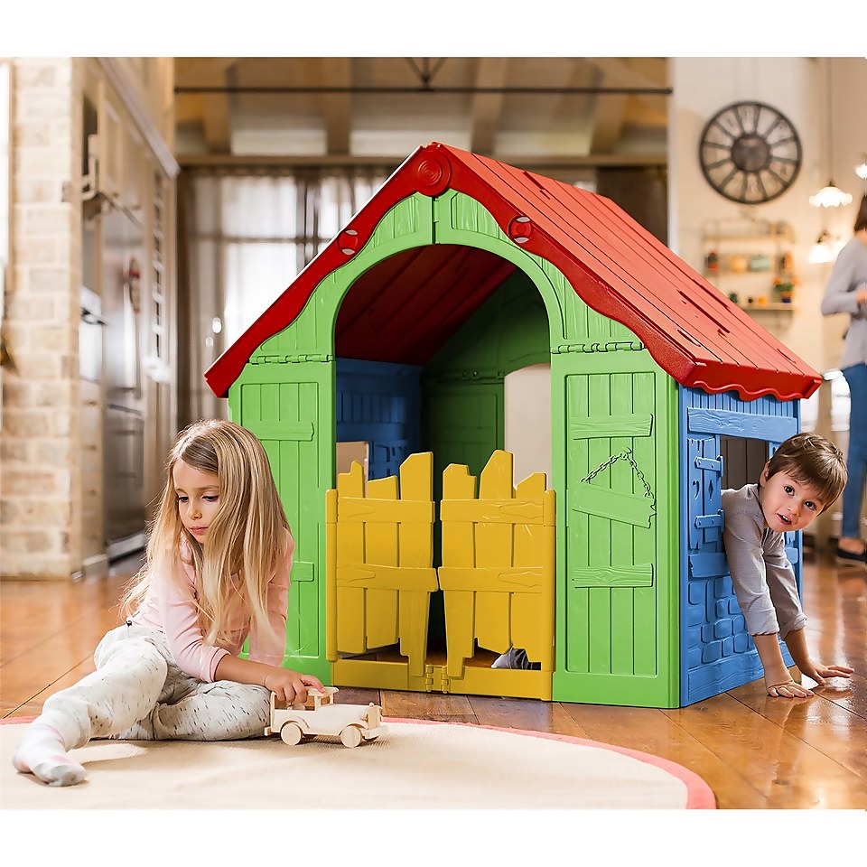 Keter Wonderfold Kids Portable Indoor / Outdoor Foldable Playhouse - Multi colour