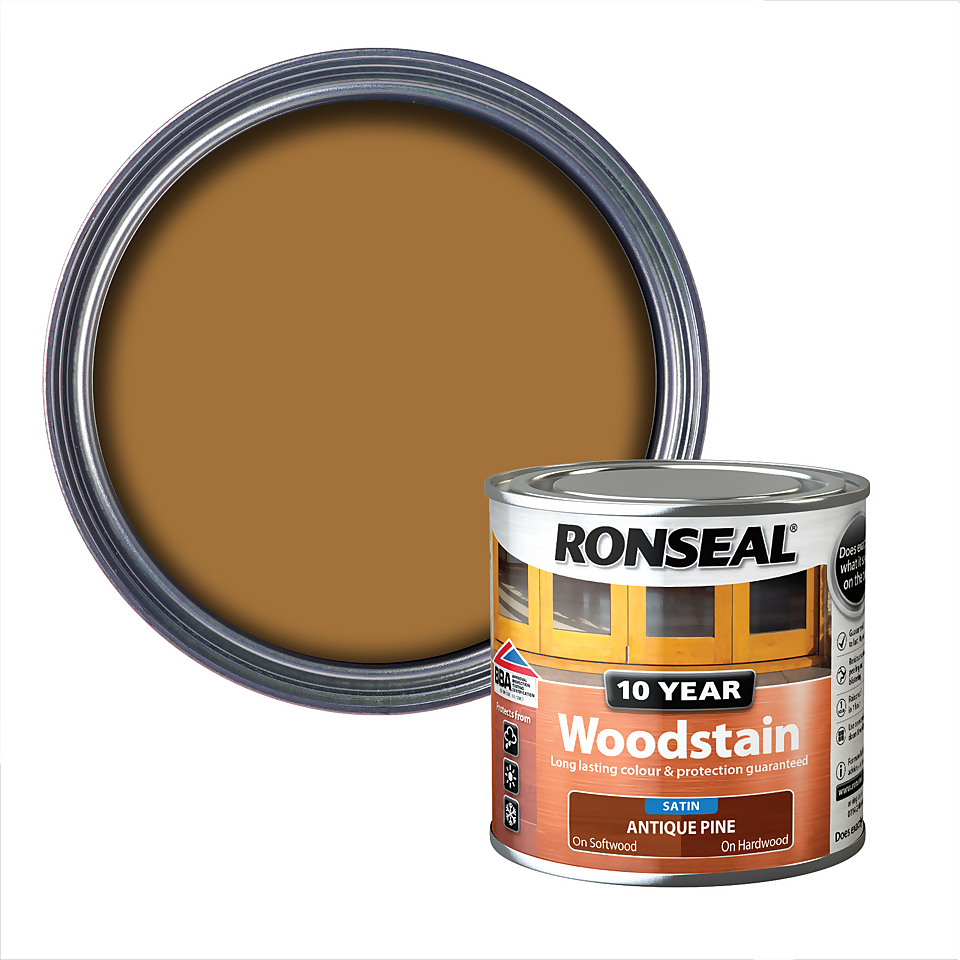 Ronseal 10 Year Woodstain Antique Pine Satin - 250ml