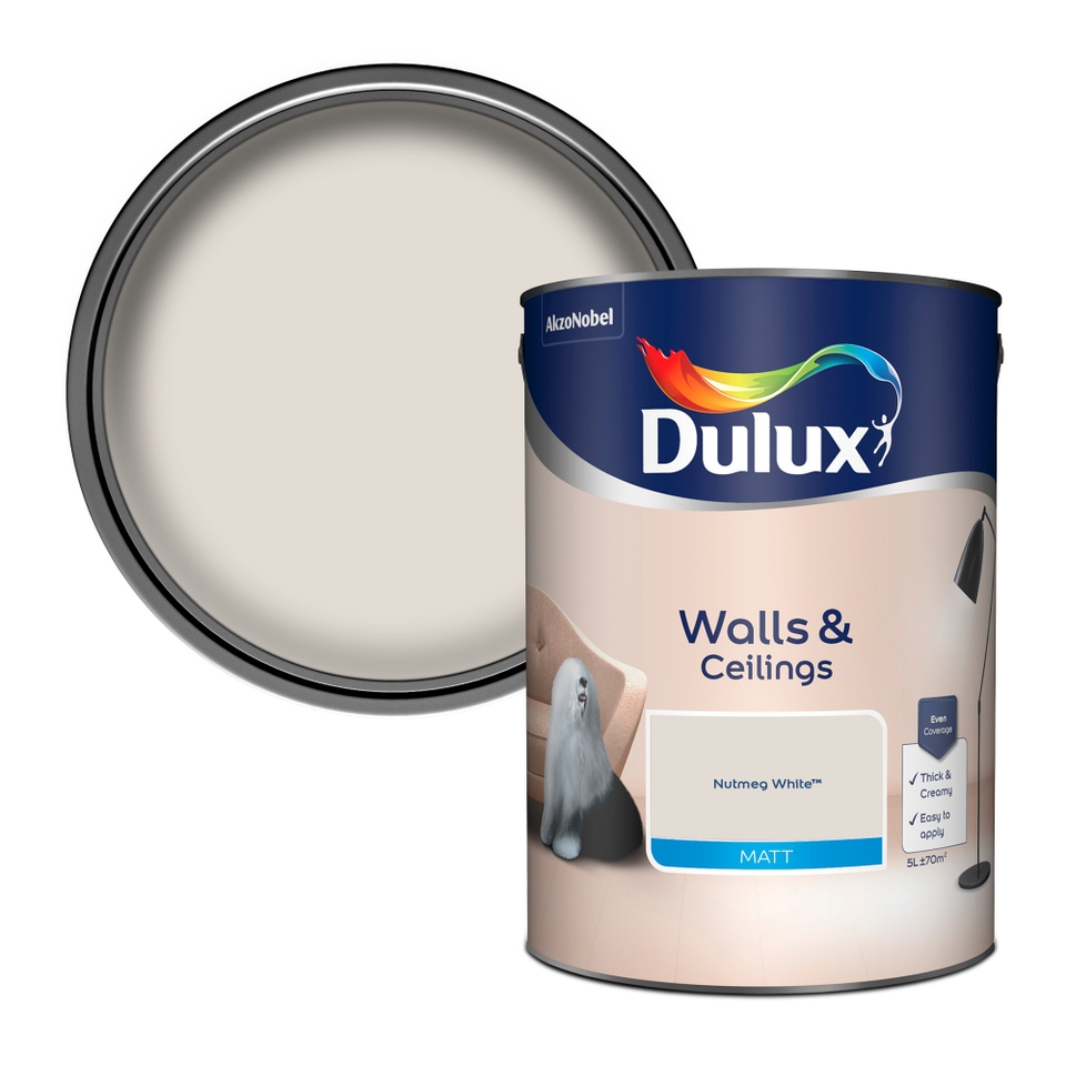 Dulux Natural Hints Matt Emulsion Paint Nutmeg White - 5L