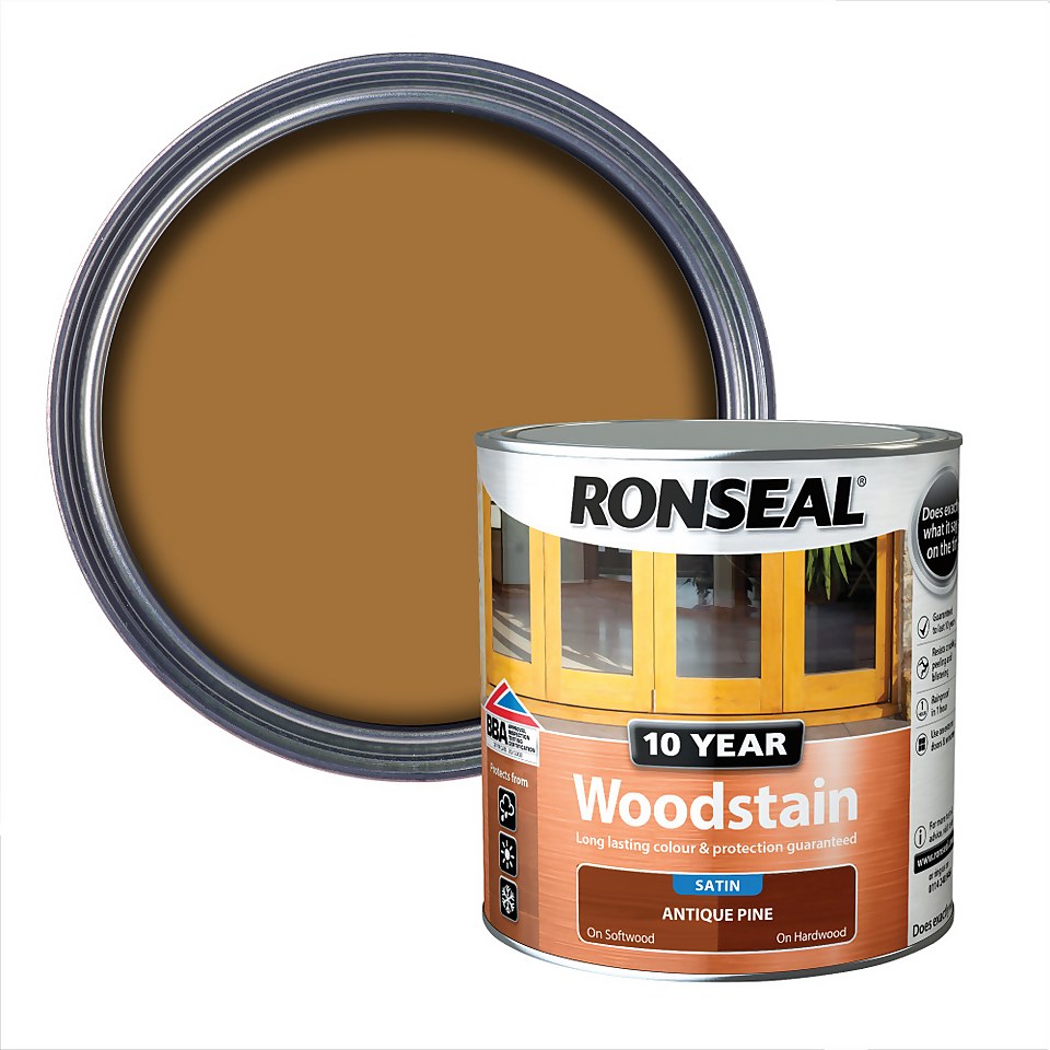 Ronseal 10 Year Woodstain Antique Pine Satin -  2.5L
