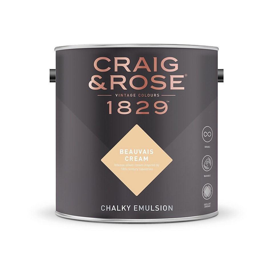 Craig & Rose 1829 Chalky Matt Emulsion Paint Beauvais Cream - Tester 50ml