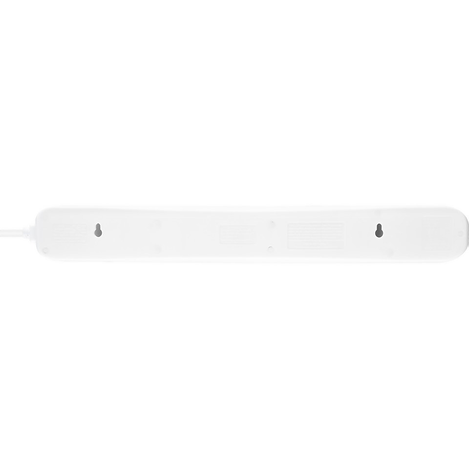 Masterplug 6 Socket 2 USB Surge Extension Lead 2m White