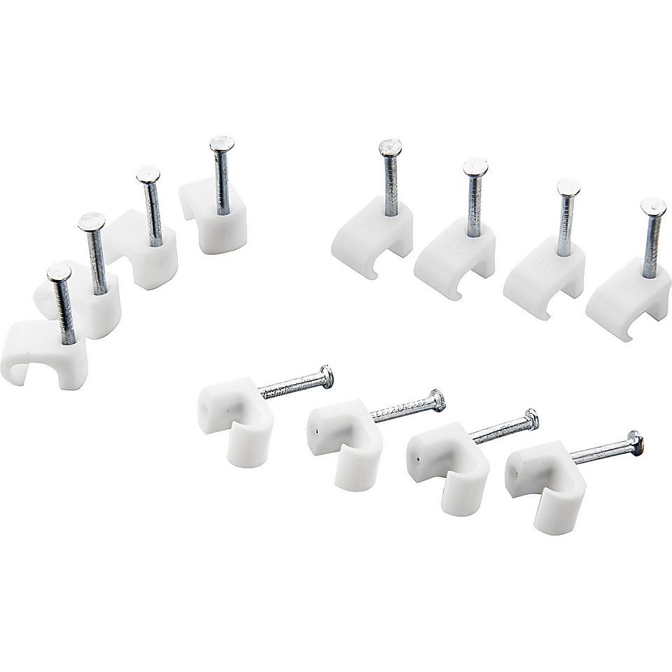 Masterplug Bell Wire Cable Clips White 100 Pack