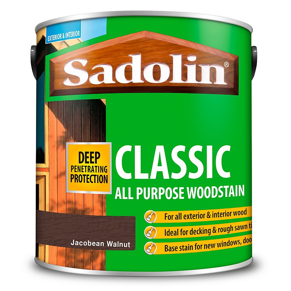 Sadolin Classic All Purpose Woodstain Jacobean Walnut - 2.5L