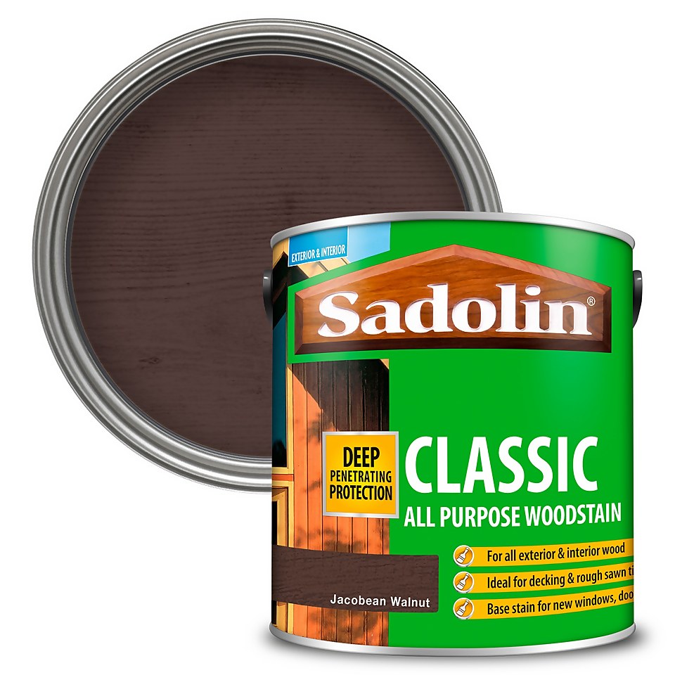 Sadolin Classic All Purpose Woodstain Jacobean Walnut - 2.5L