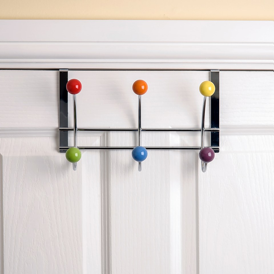 Coloured Ball Over The Door Coat Hook