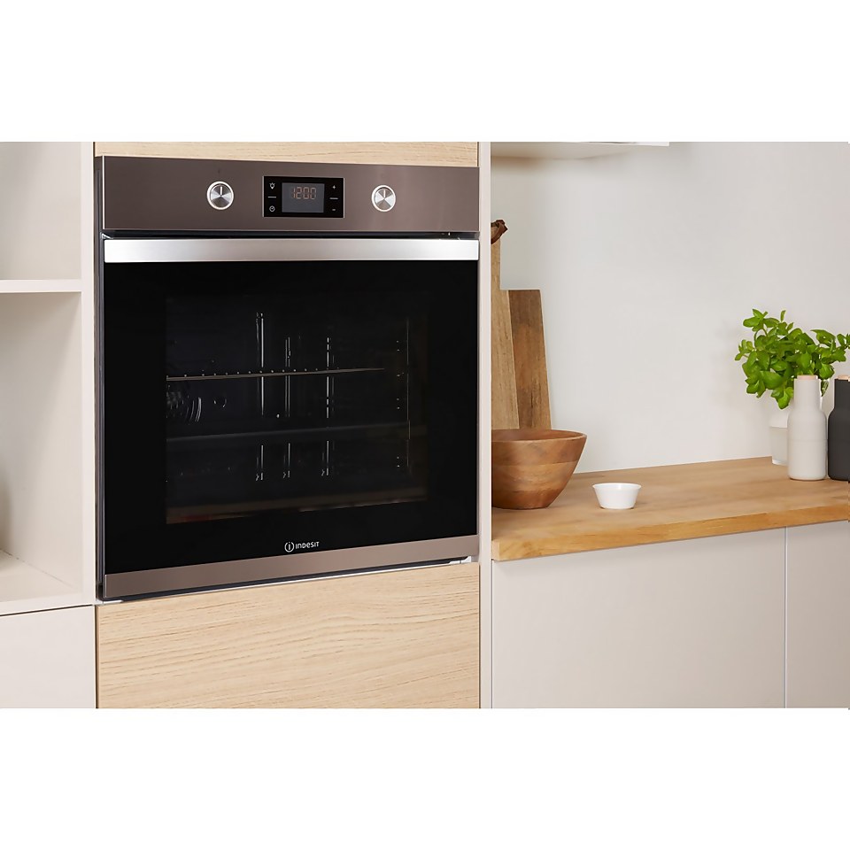 Indesit Aria KFW 3841 JH IX Built-in Single Electric Oven - Stainless Steel