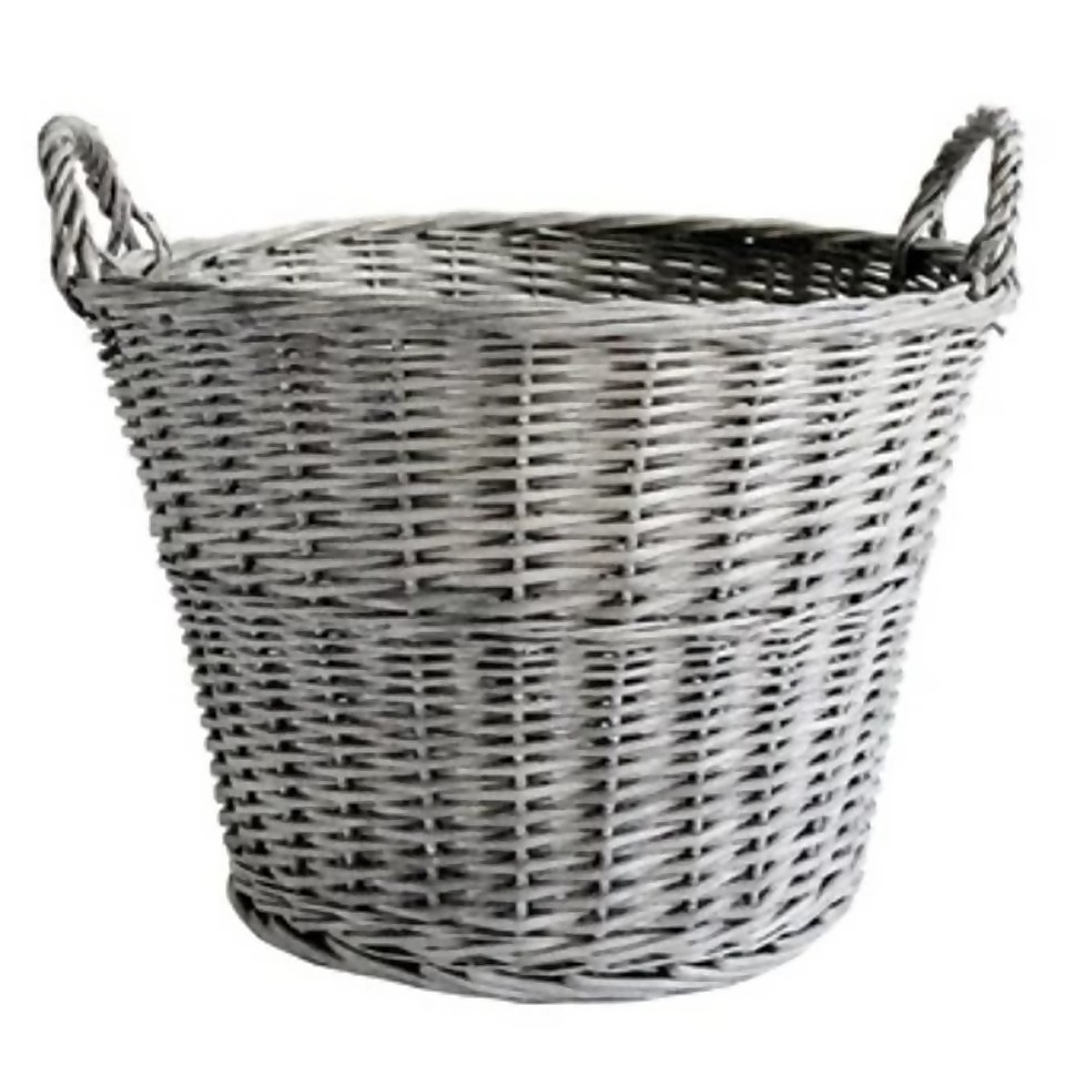 Grey Wash Wicker Basket - 45cm
