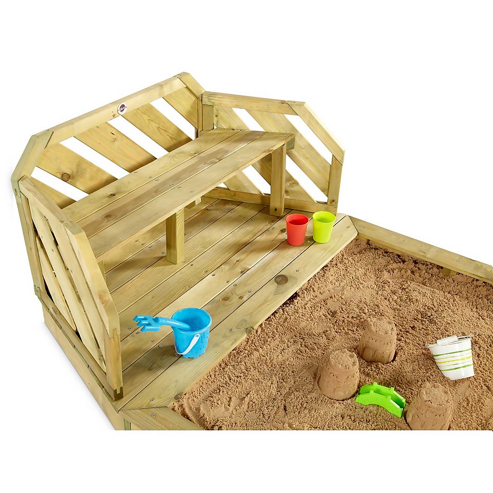 Plum Wooden Sand Pit & Bench
