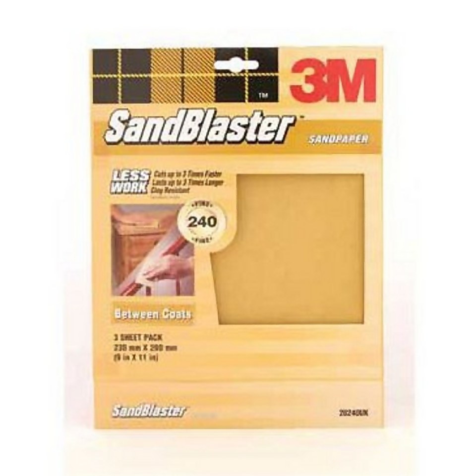 3M P240 SandBlaster Sandpaper - Very Fine - 3 Pack