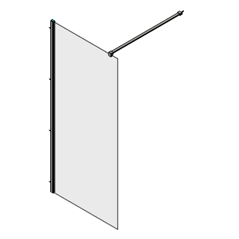 Aqualux Wet Room Shower Panel Glass - 900 x 2000mm (8mm Glass) | Homebase