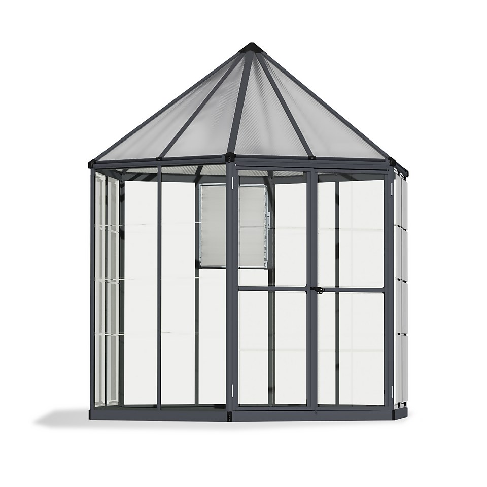 Palram 8ft Canopia Oasis Hexagonal Greenhouse - Grey