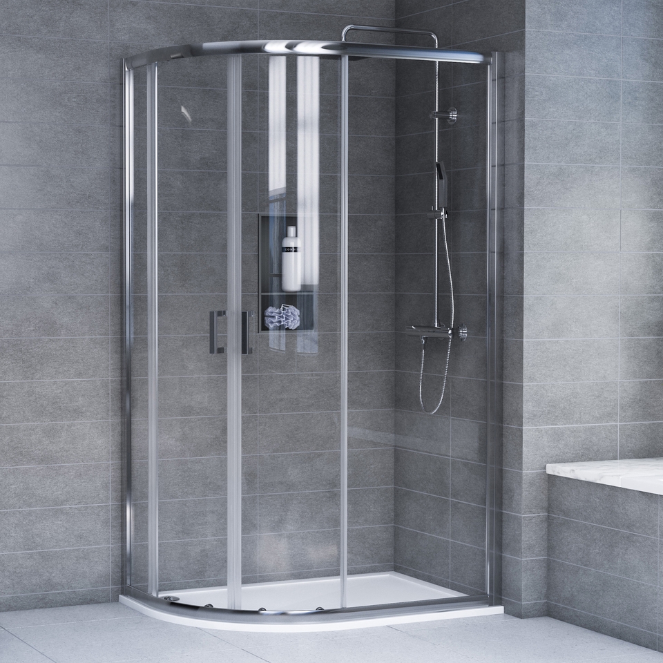 Aqualux Offset Quadrant Shower Enclosure - 1200 x 800mm (6mm Glass)
