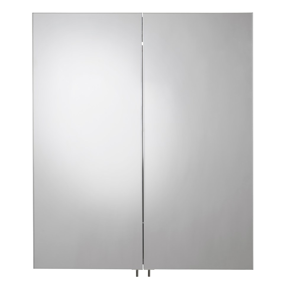 Croydex Warwick Double Door Illuminated Aluminium Bathroom Cabinet