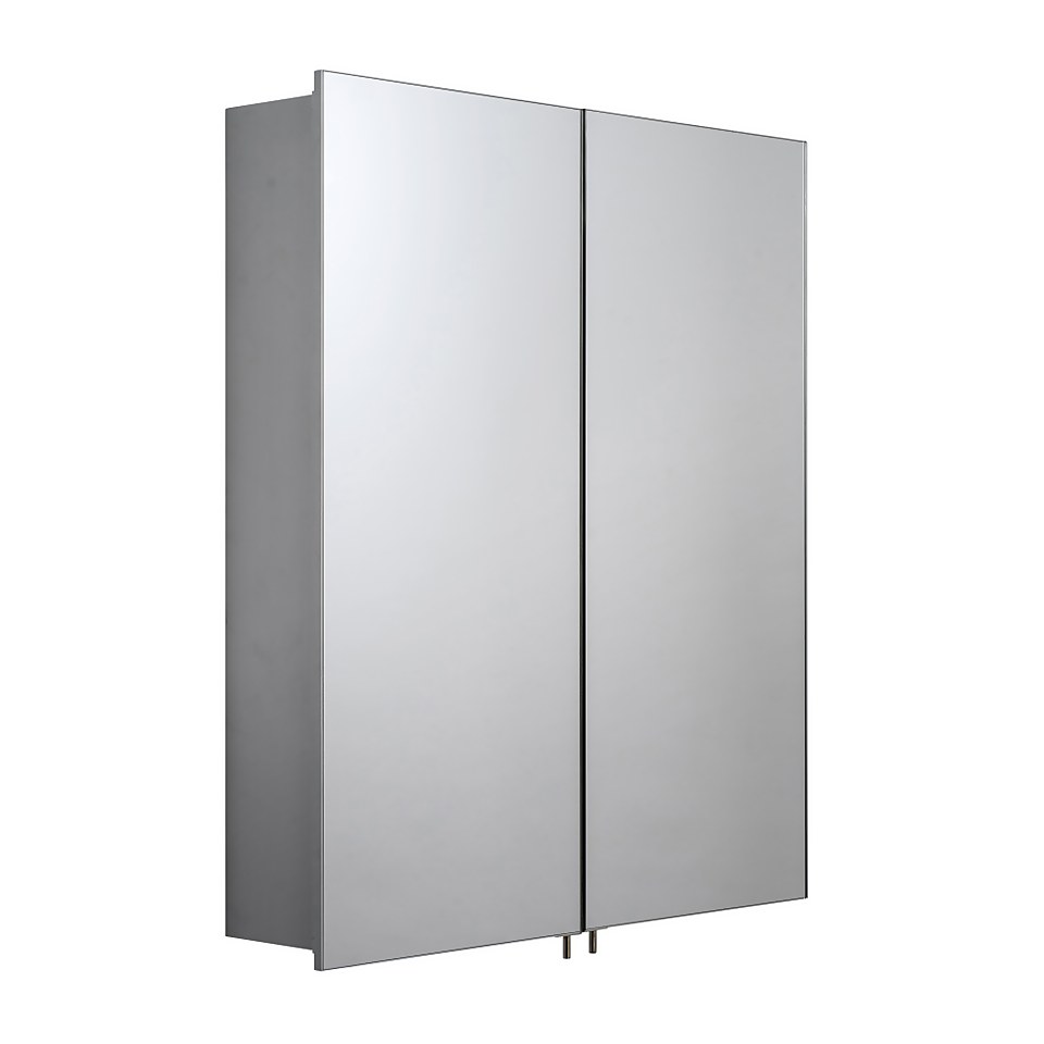 Croydex Warwick Double Door Illuminated Aluminium Bathroom Cabinet
