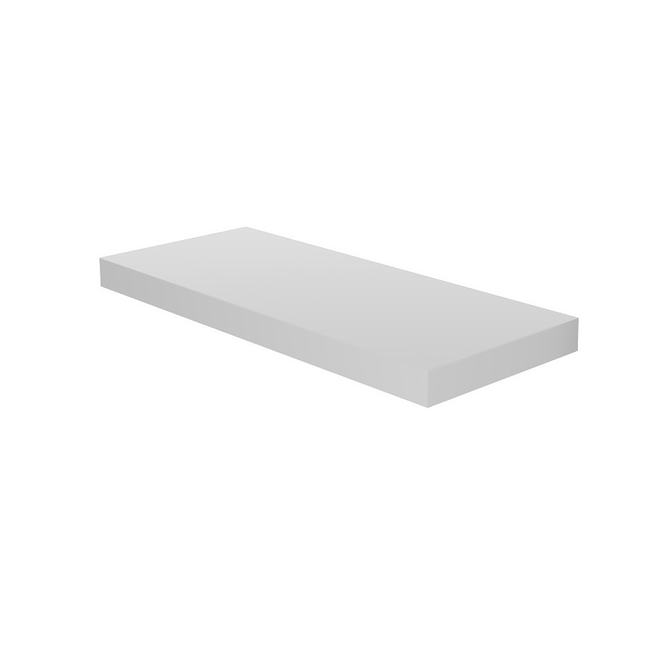 Floating Shelf - White Gloss - 600 x 240 x 38mm