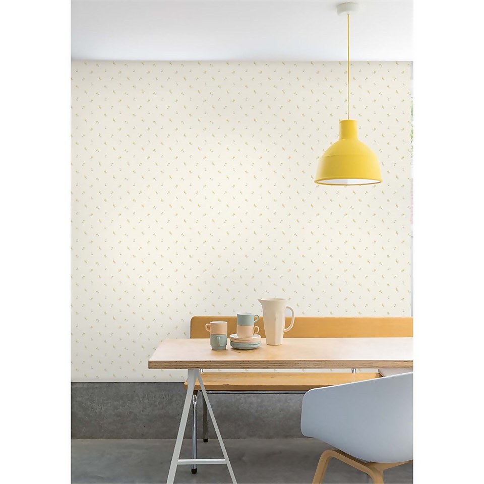 Grandeco Ditsy Floral Yellow Paste the Wall Wallpaper