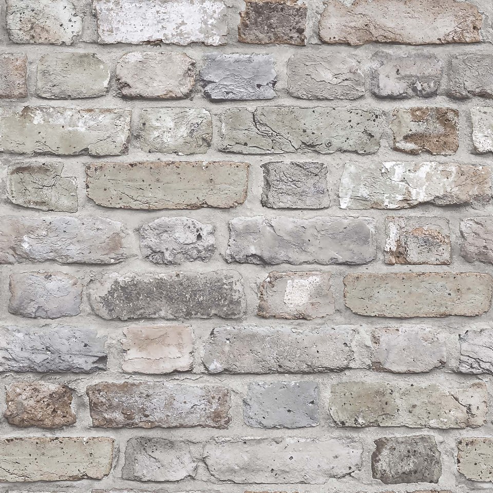 Grandeco Facade Brick Pastel Paste the Wall Wallpaper