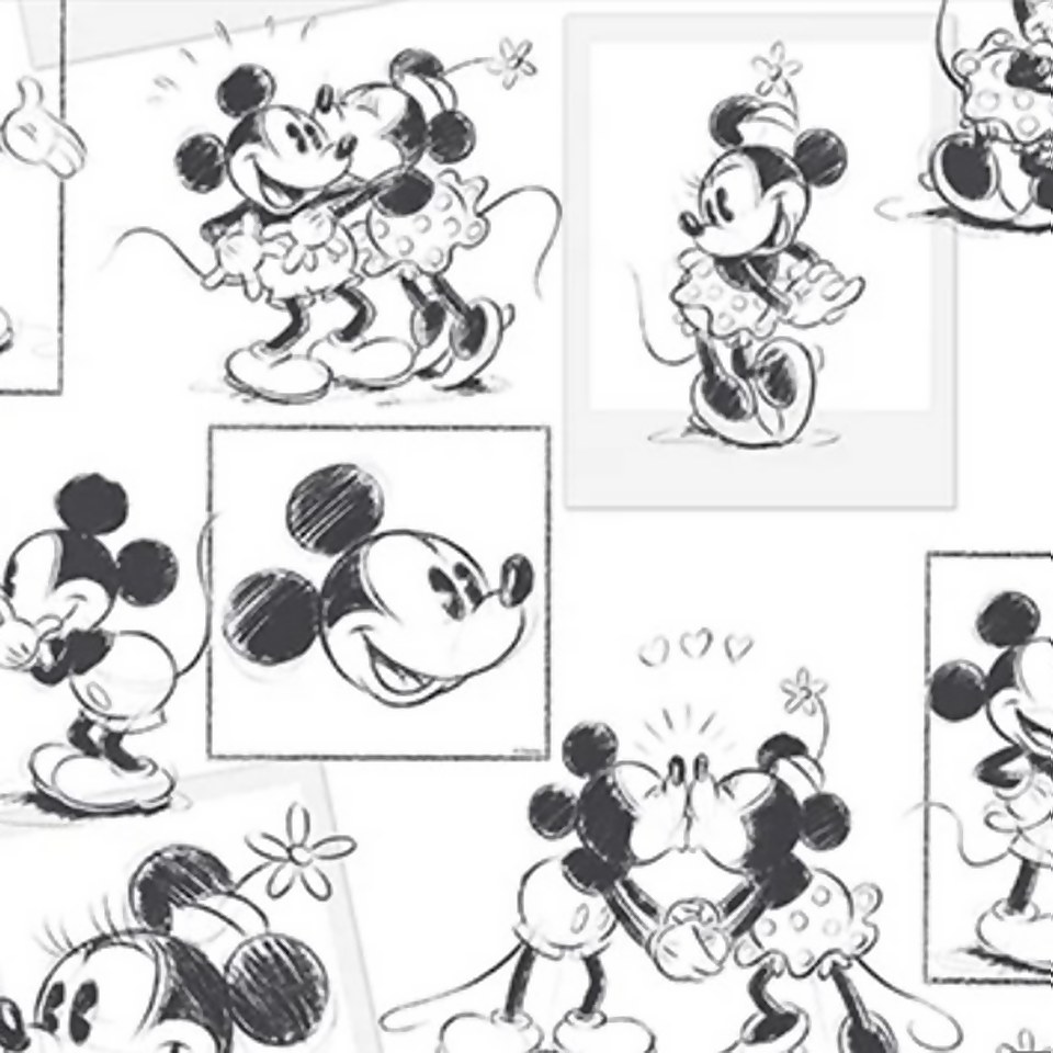Disney Mickey & Minnie Sketch Wallpaper  Wallpaper