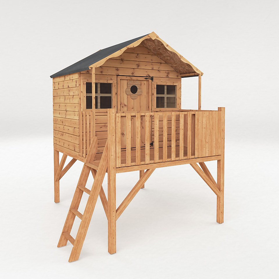 Mercia 8 x 7ft Honeysuckle Wooden Playhouse with Tower - Installation Included