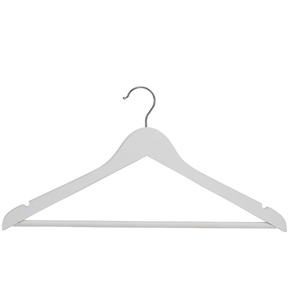 White Wooden Hangers - 8 Pack
