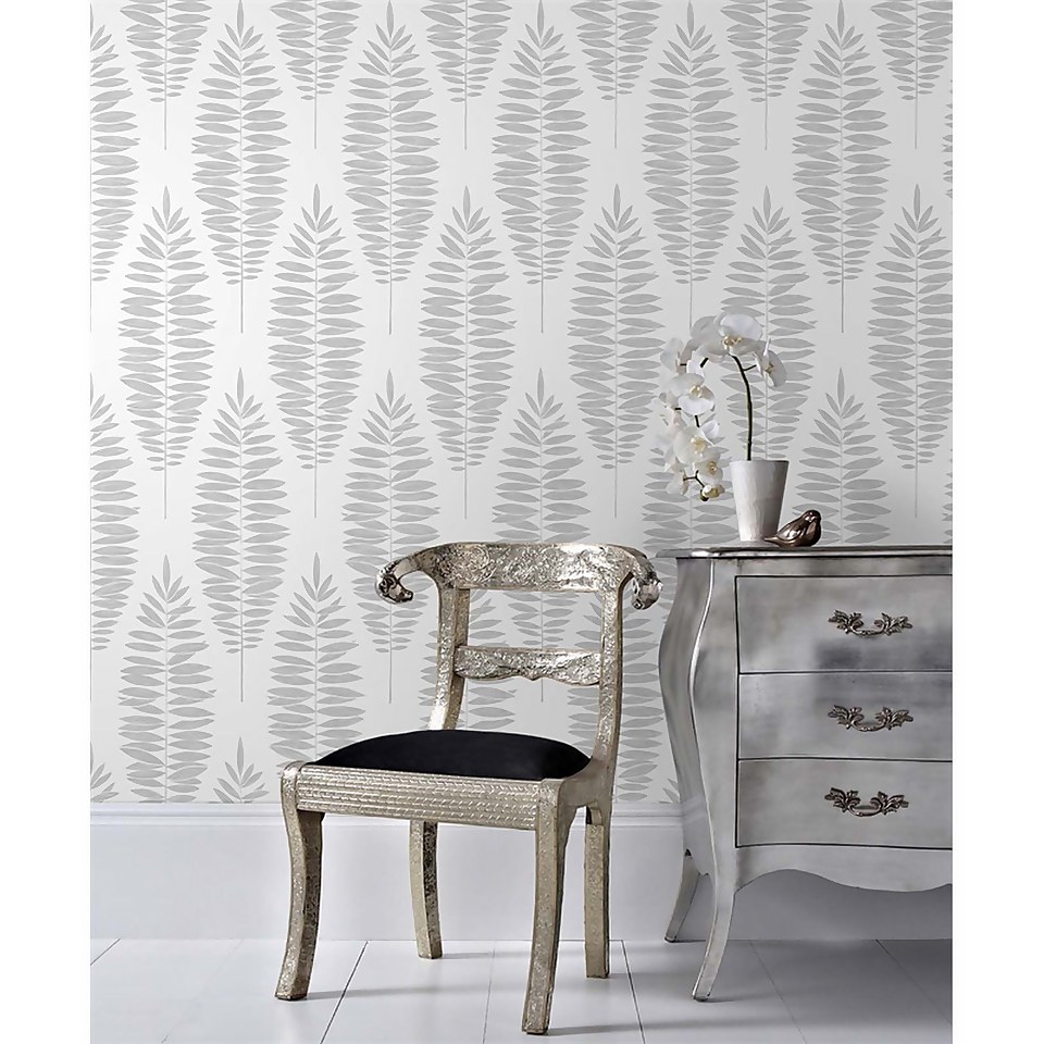 Boutique Lucia White & Silver Wallpaper