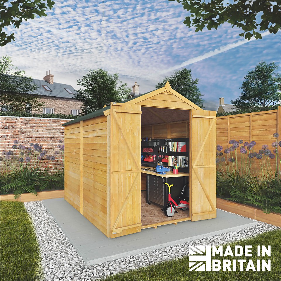 Mercia 8 x 6ft Overlap Apex Windowless Shed - Installation Included