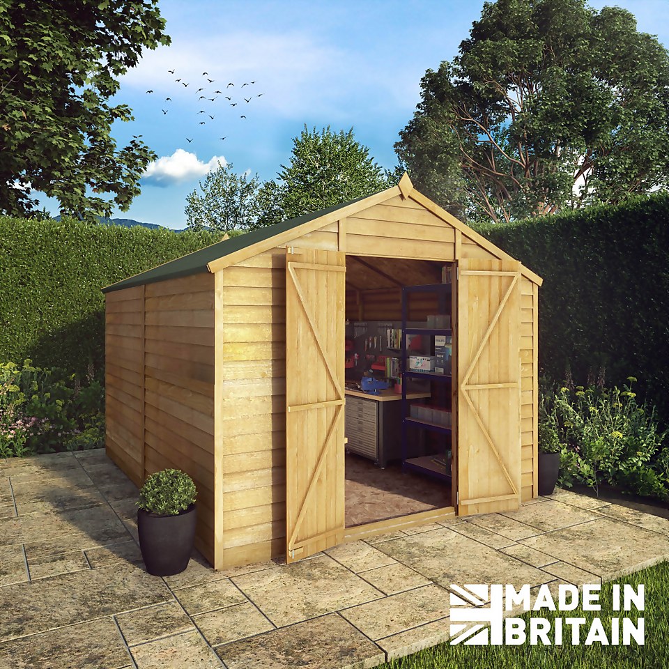 Mercia 10 x 8ft Overlap Apex Windowless Shed - Installation Included