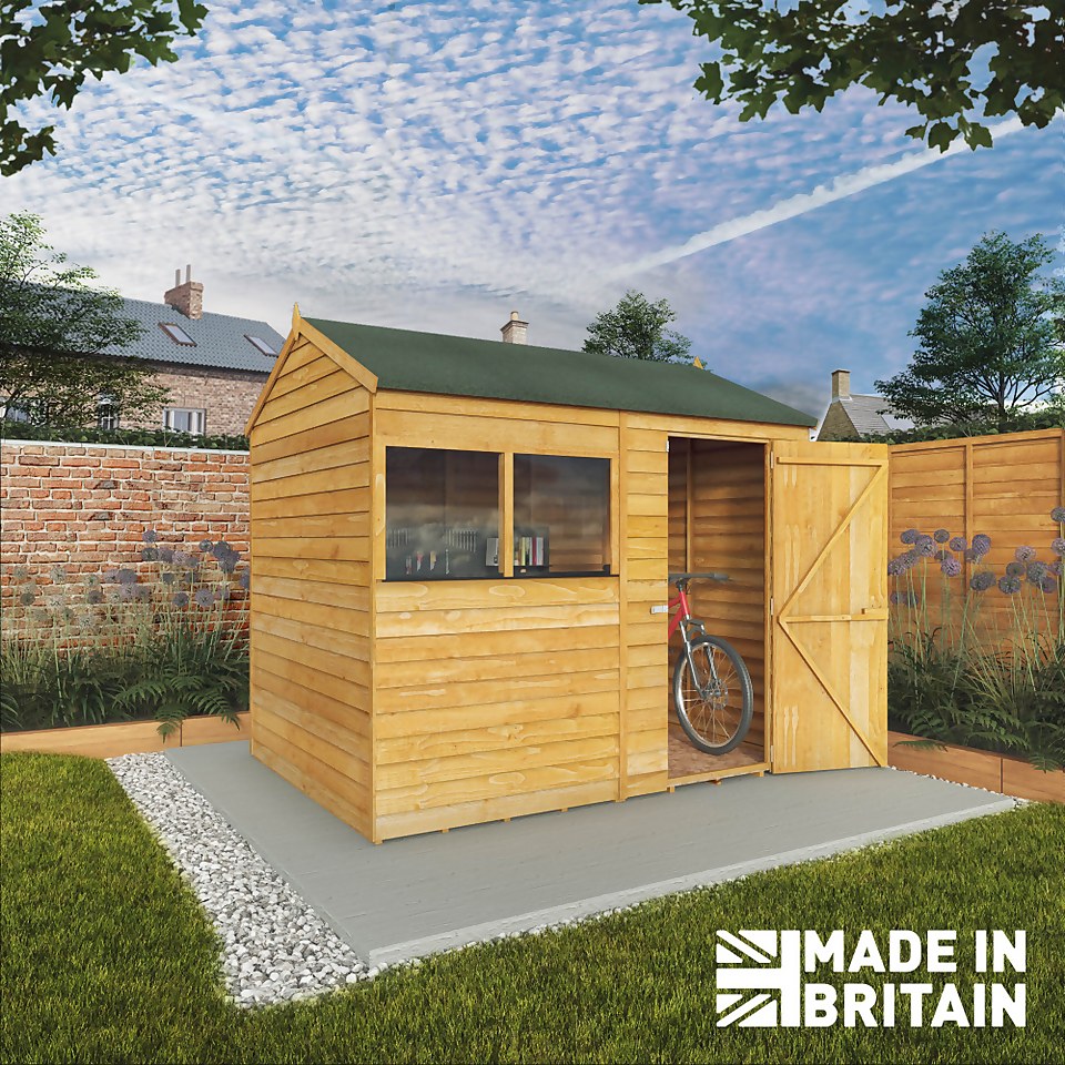 Mercia 8 x 6ft Overlap Reverse Apex Shed - Installation Included