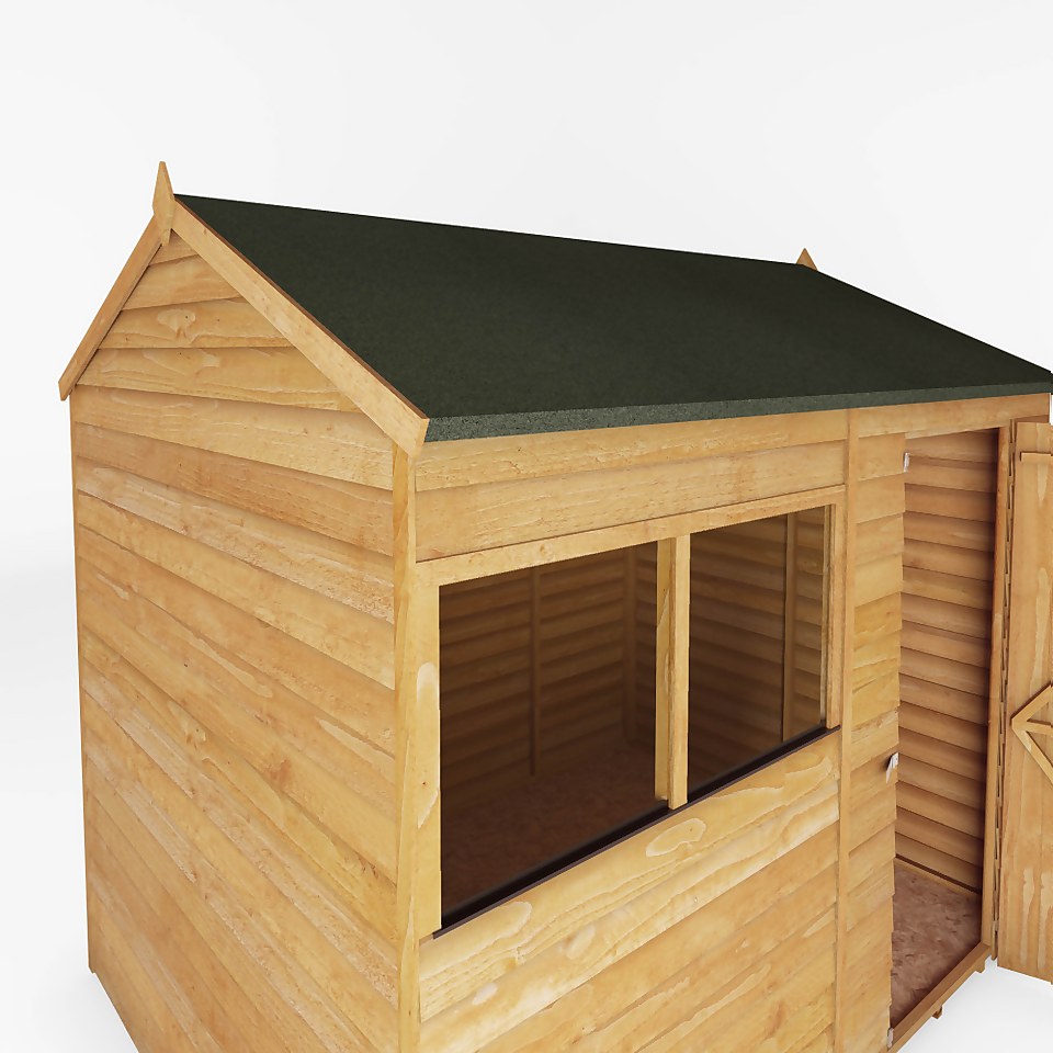 Mercia 8 x 6ft Overlap Reverse Apex Shed - Installation Included