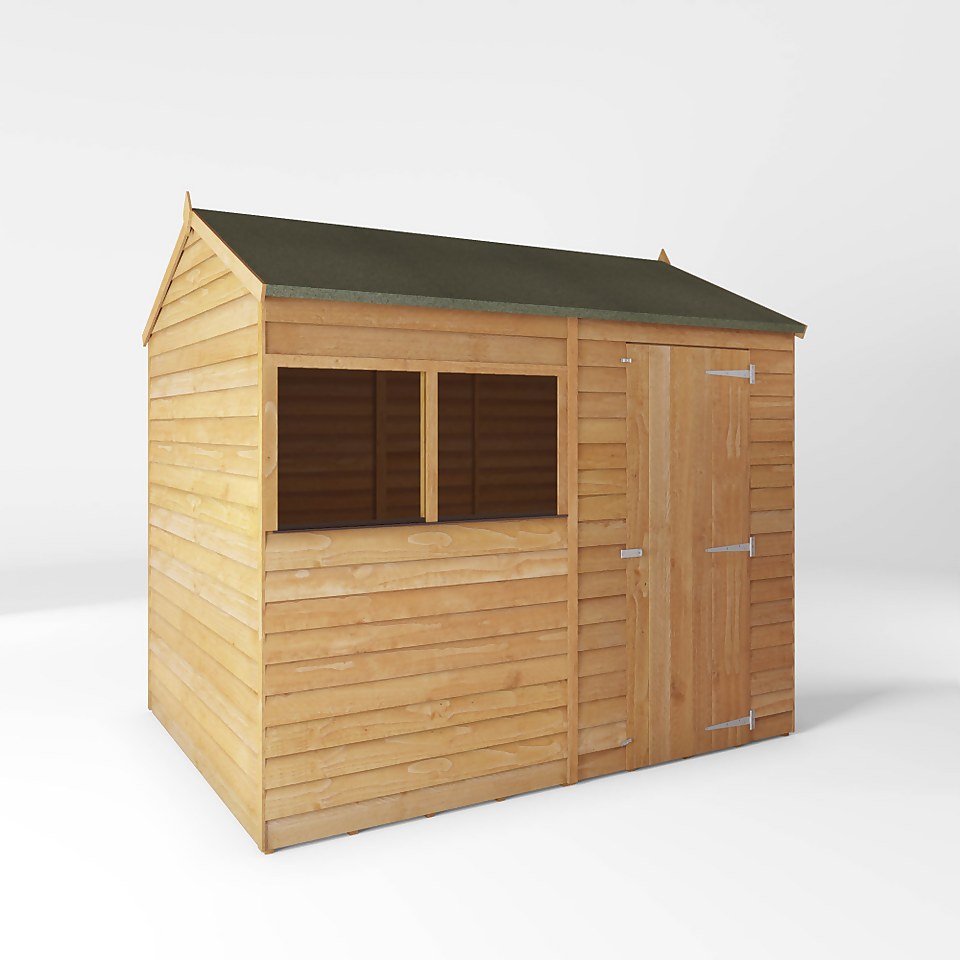 Mercia 8 x 6ft Overlap Reverse Apex Shed - Installation Included