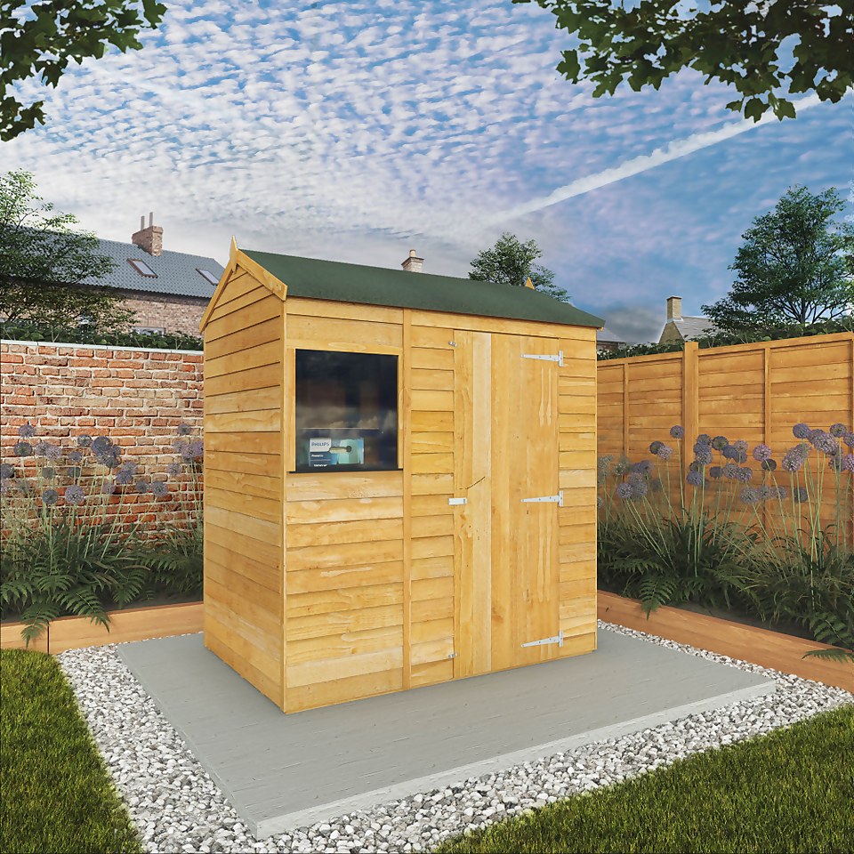 Mercia 6 x 4ft Overlap Reverse Apex Shed - Installation Included