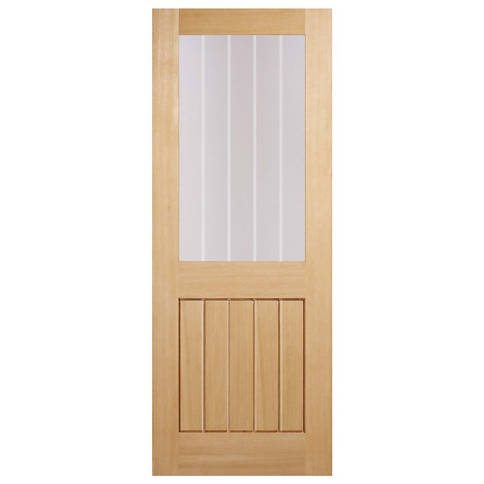 Mexicano Internal Glazed Unfinished Oak 1 Lite Door - 762 x 1981mm