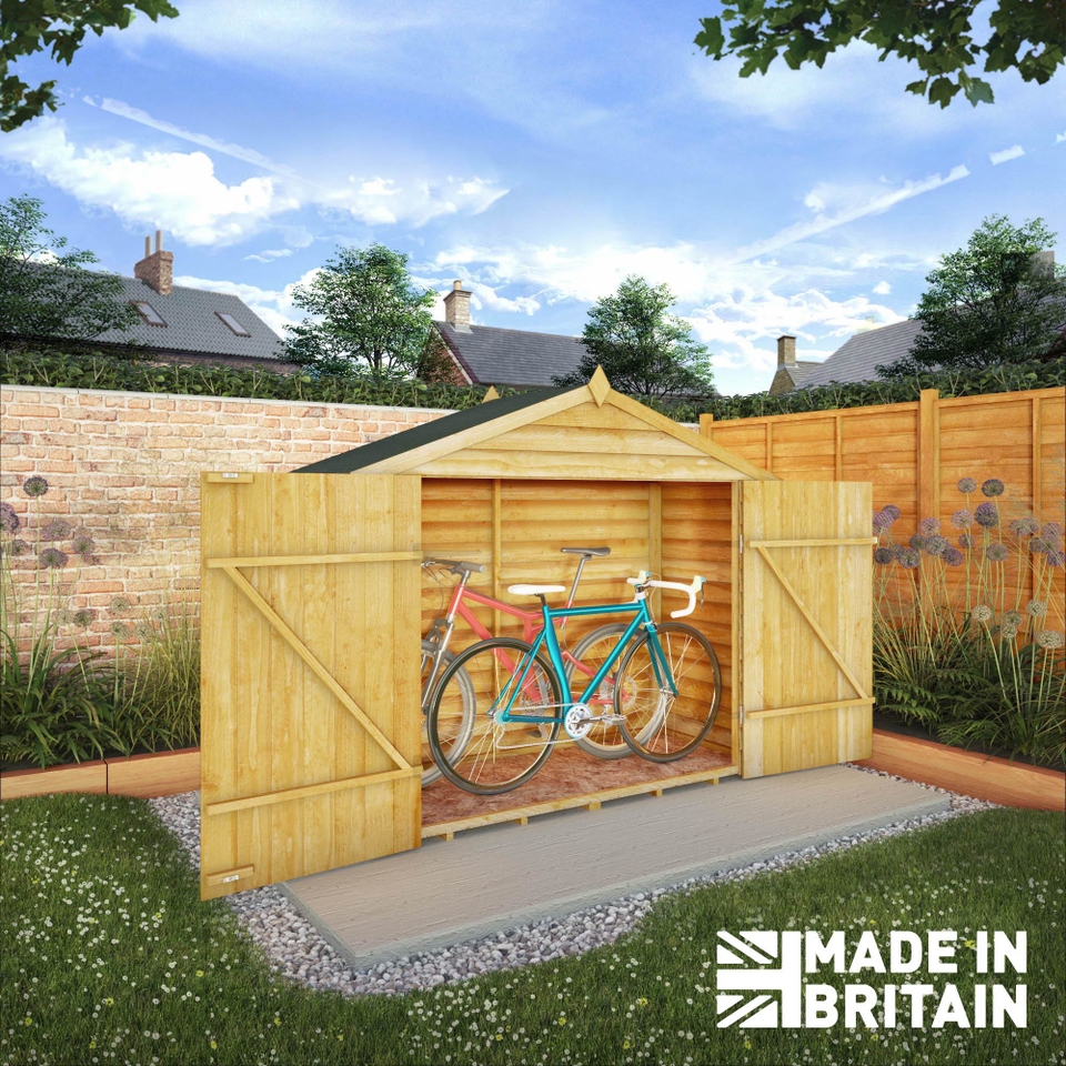 Mercia 7 x 3ft Overlap Apex Bike Shed - Installation Included