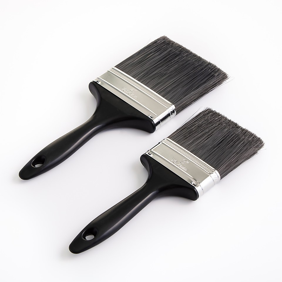 Pack of 2 HomeBuild Paint Brushes Hollow - 75/100mm