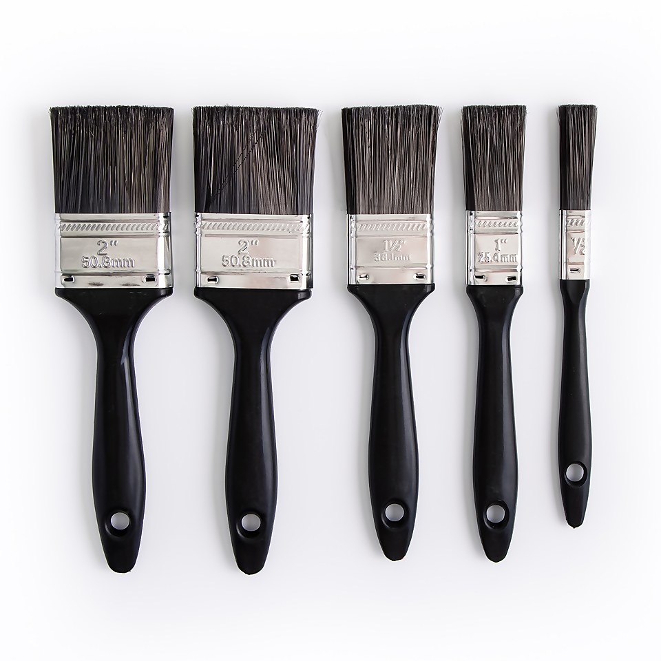 Set of 5 HomeBuild Paint Brushes - 13/25/38/2x50mm