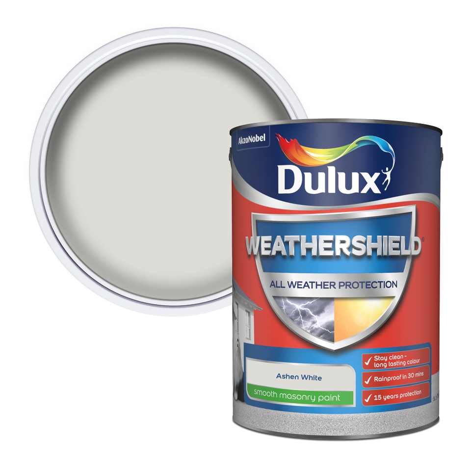 Dulux Weathershield Smooth Masonry Paint Ashen White - 5L