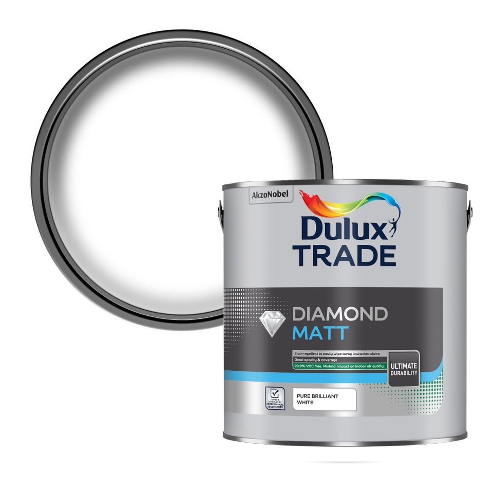 Dulux Trade Diamond Matt Pure Brilliant White - 2.5L