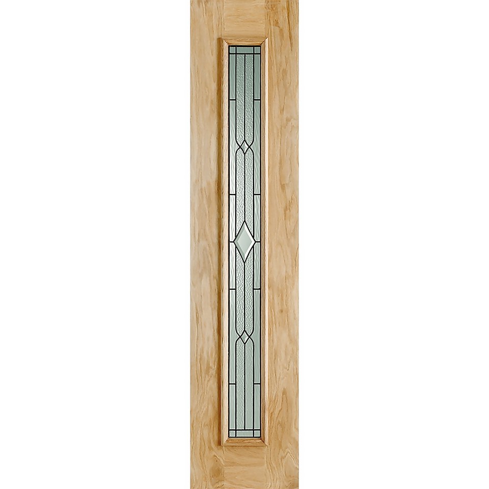 Leaded External Glazed Unfinished Oak 1 Lite Sidelight 457 x 2057mm