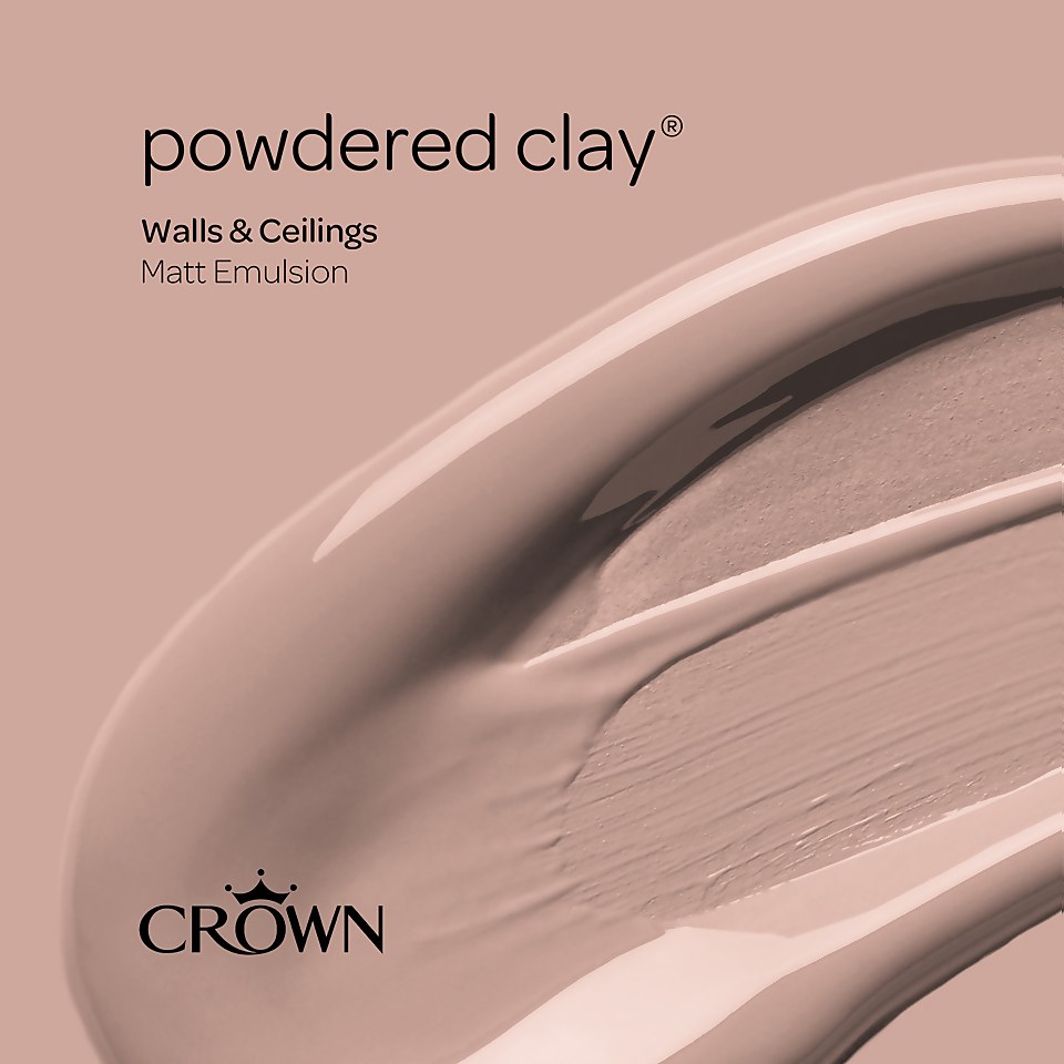 Crown Walls & Ceilings Matt Emulsion Paint Powdered Clay - 2.5L