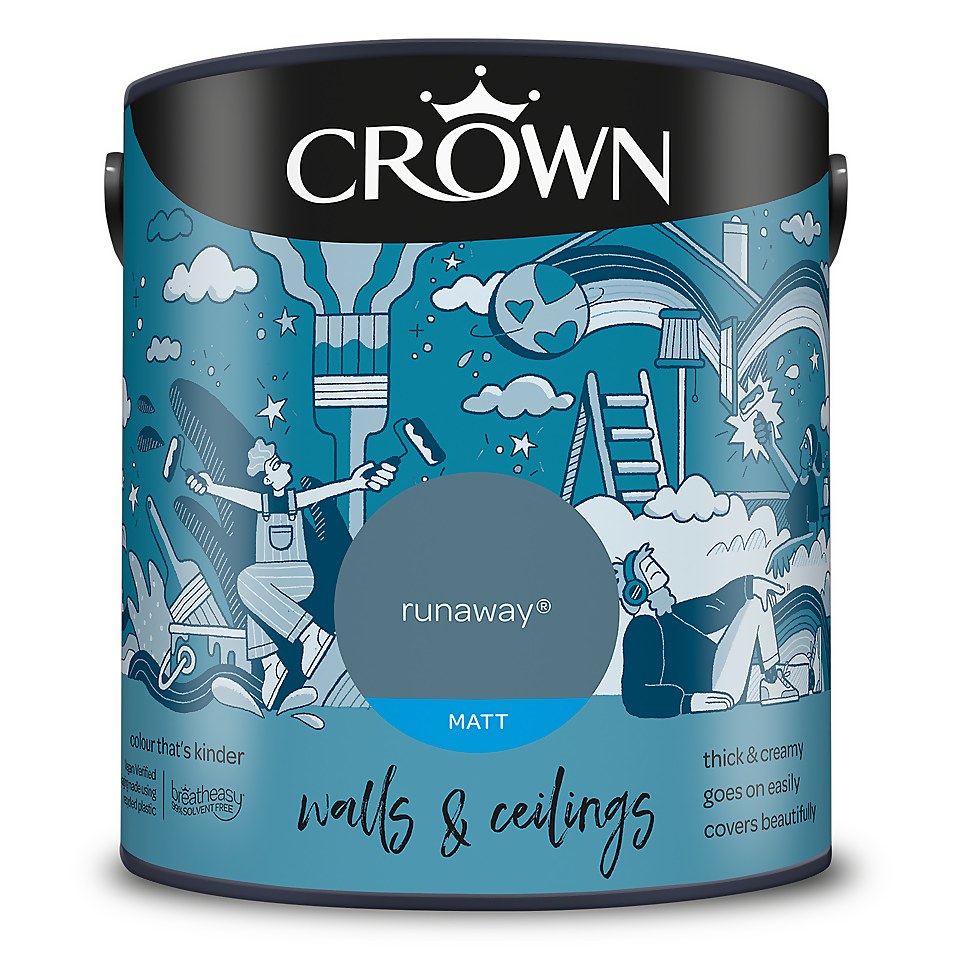 Crown Walls & Ceilings Matt Emulsion Paint Runaway - 2.5L